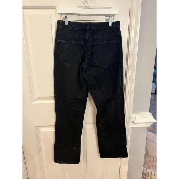 Zara Denim Black Button Fly Wide Leg Jeans sz 8 EUC - Picture 4 of 8